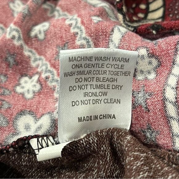 Reborn Paisley print long sleeve scoop neck sweater dress dress size large - Picture 9 of 12